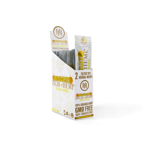 High Hemp Wraps Display Box 25 Pouches BananaGoo Flavor | Banana Flavored Organic Herbal Wraps Boxes