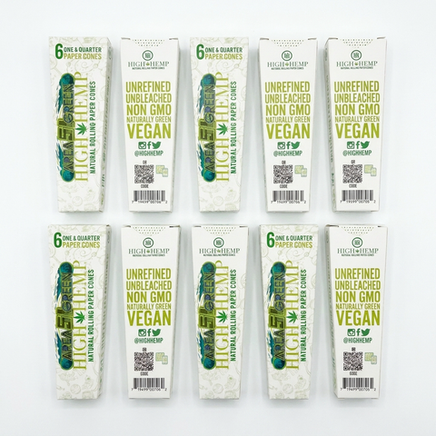 High Hemp Area 51 Green Rolling Paper Cones — Sour Apple (1¼, 6ct)