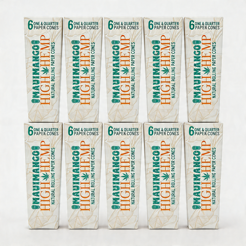 High Hemp Maui Mango Rolling Paper Cones — Tropical Mango (1¼, 6ct)
