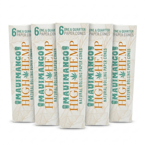 High Hemp Maui Mango Rolling Paper Cones — Tropical Mango (1¼, 6ct)